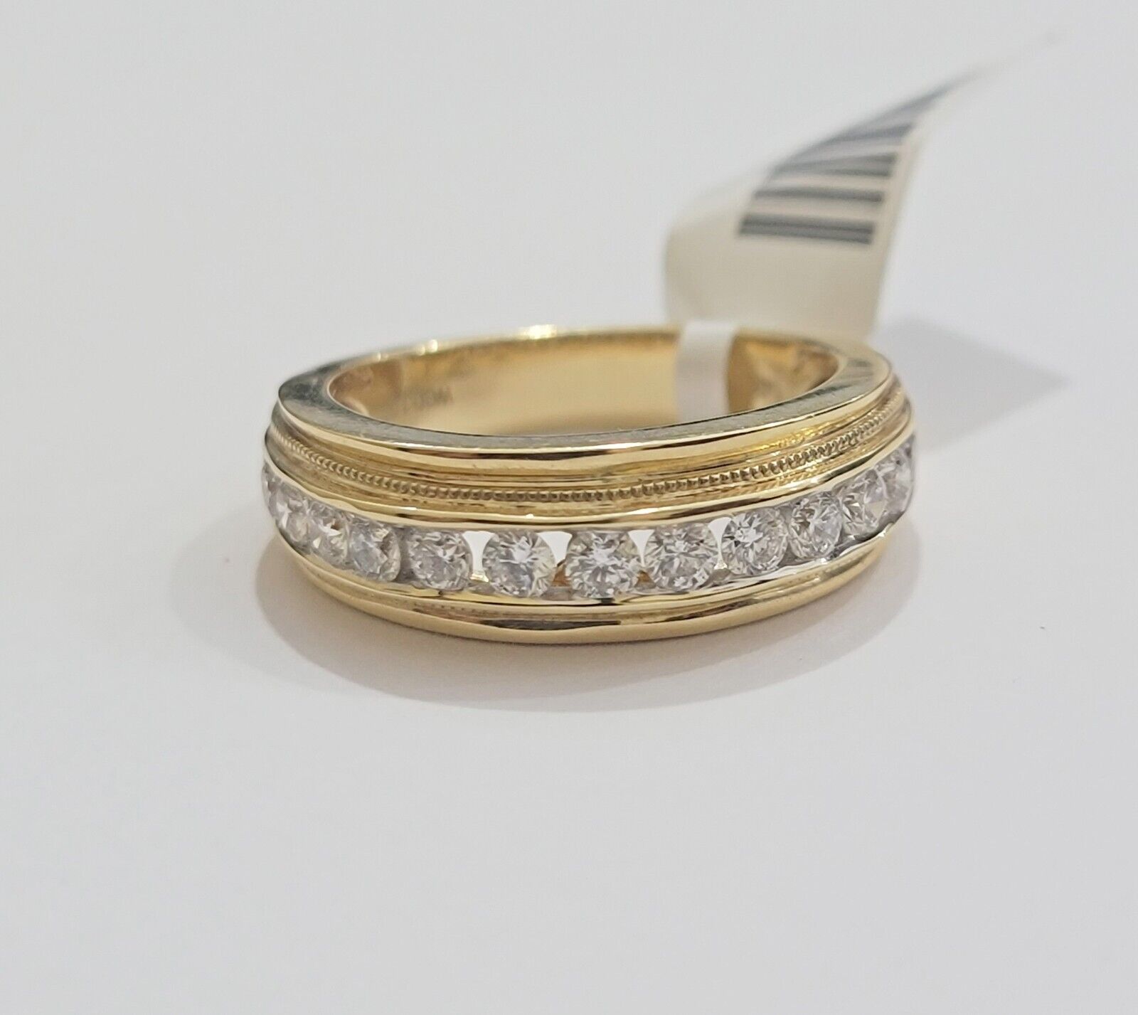 Solid 14k Yellow Gold Diamond Ring Men's Band 1CT Wedding Engagement Ring REAL - GoldenlinQ